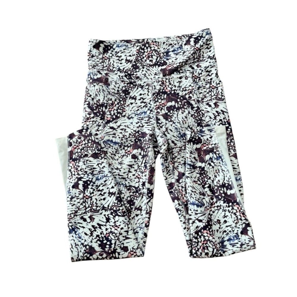 Marika Printed Girls' Leggings in White, Purple & Pink - Size S
